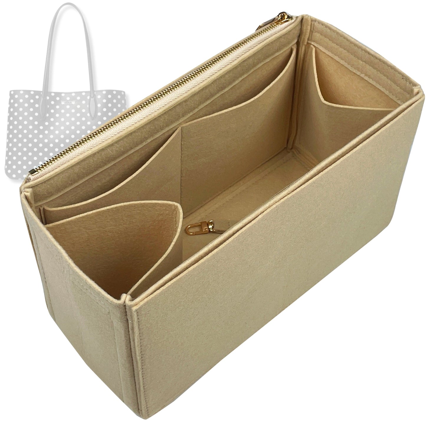 Bag Insert for (Kate Spade, All Day Domino Dot Large Tote) Organizer Tote Purse Organiser Liner Shaper [Premium Felt Material]