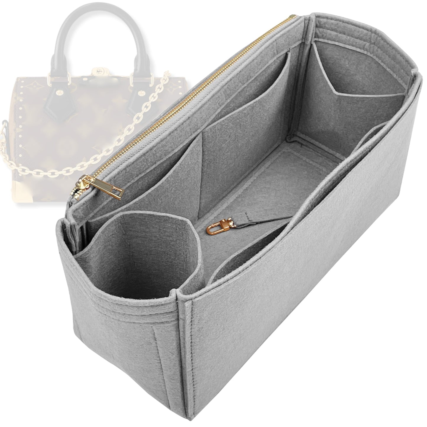 Bag Insert for (LV, Speedy Trunk 20) Organizer Tote Purse Organiser Liner Shaper [Premium Felt Material]
