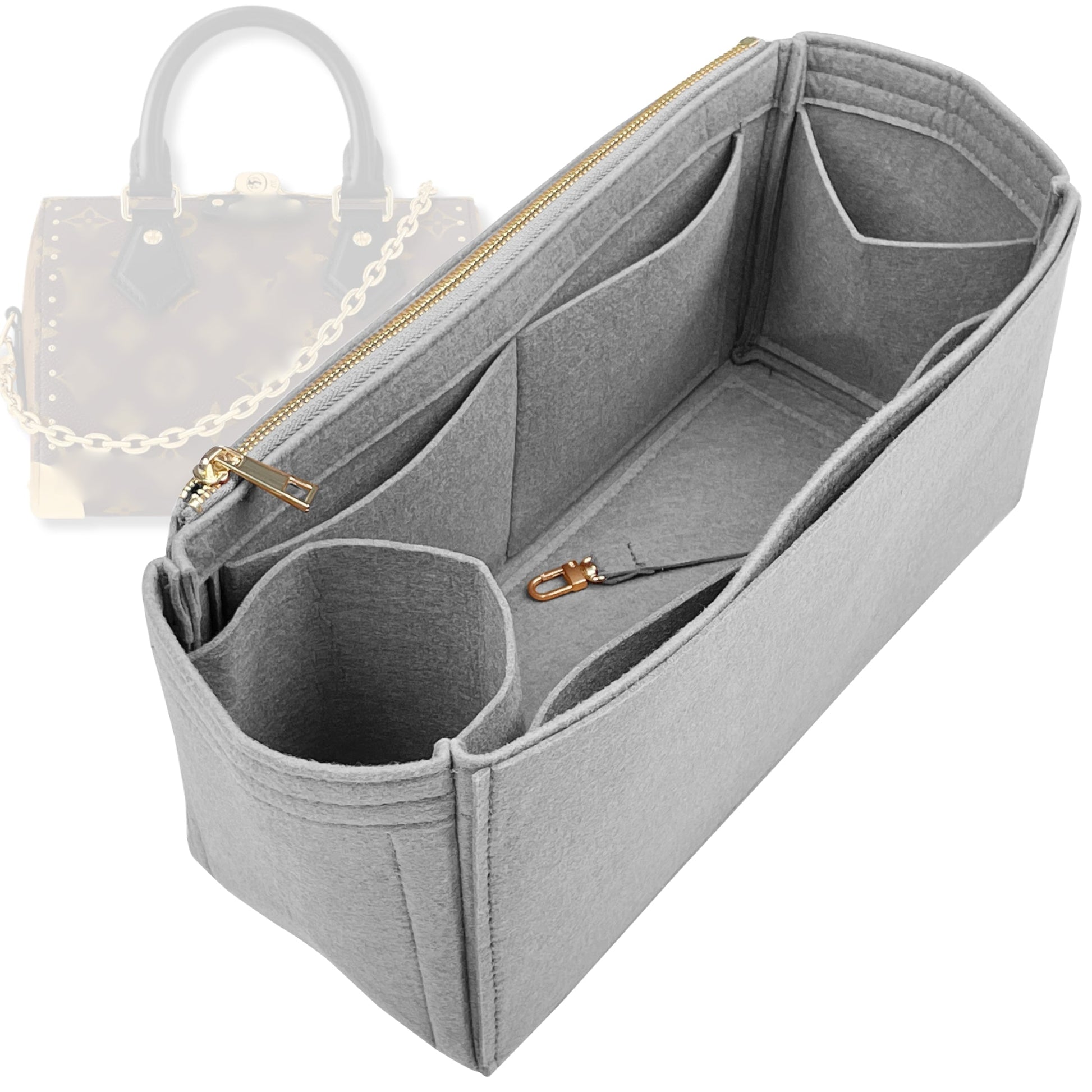 Bag Insert for (LV, Speedy Trunk 20) Organizer Tote Purse Organiser Liner Shaper [Premium Felt Material]