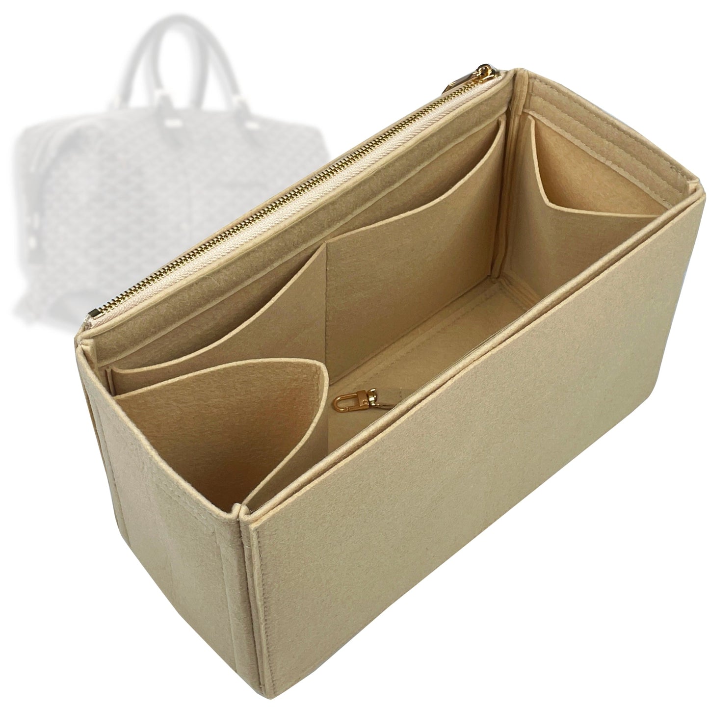 Bag Insert for (Goyard, Goyardine Boeing Duffle Bag 45) Organizer Tote Purse Organiser Liner Shaper [Premium Felt Material]