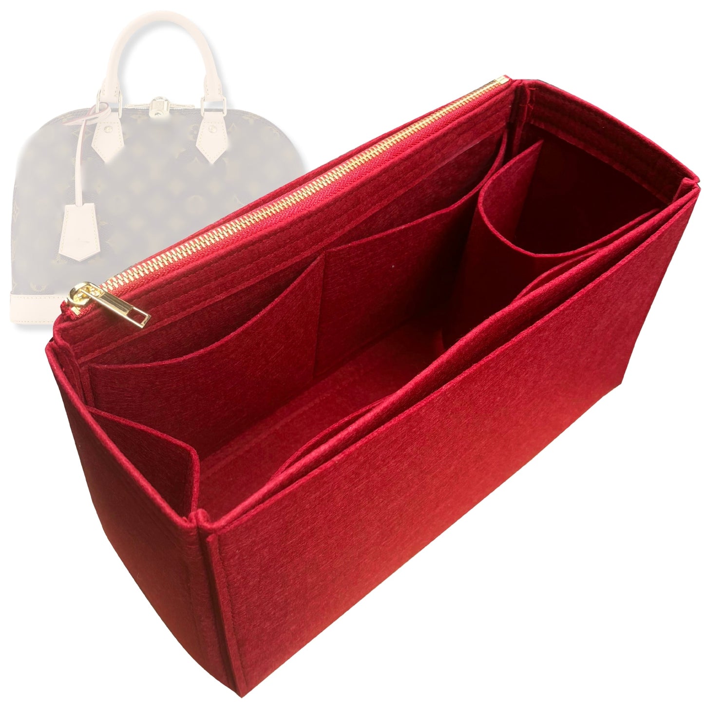 Bag Insert for (LV, Alma MM) Organizer Tote Purse Organiser Liner Shaper [Premium Felt Material]