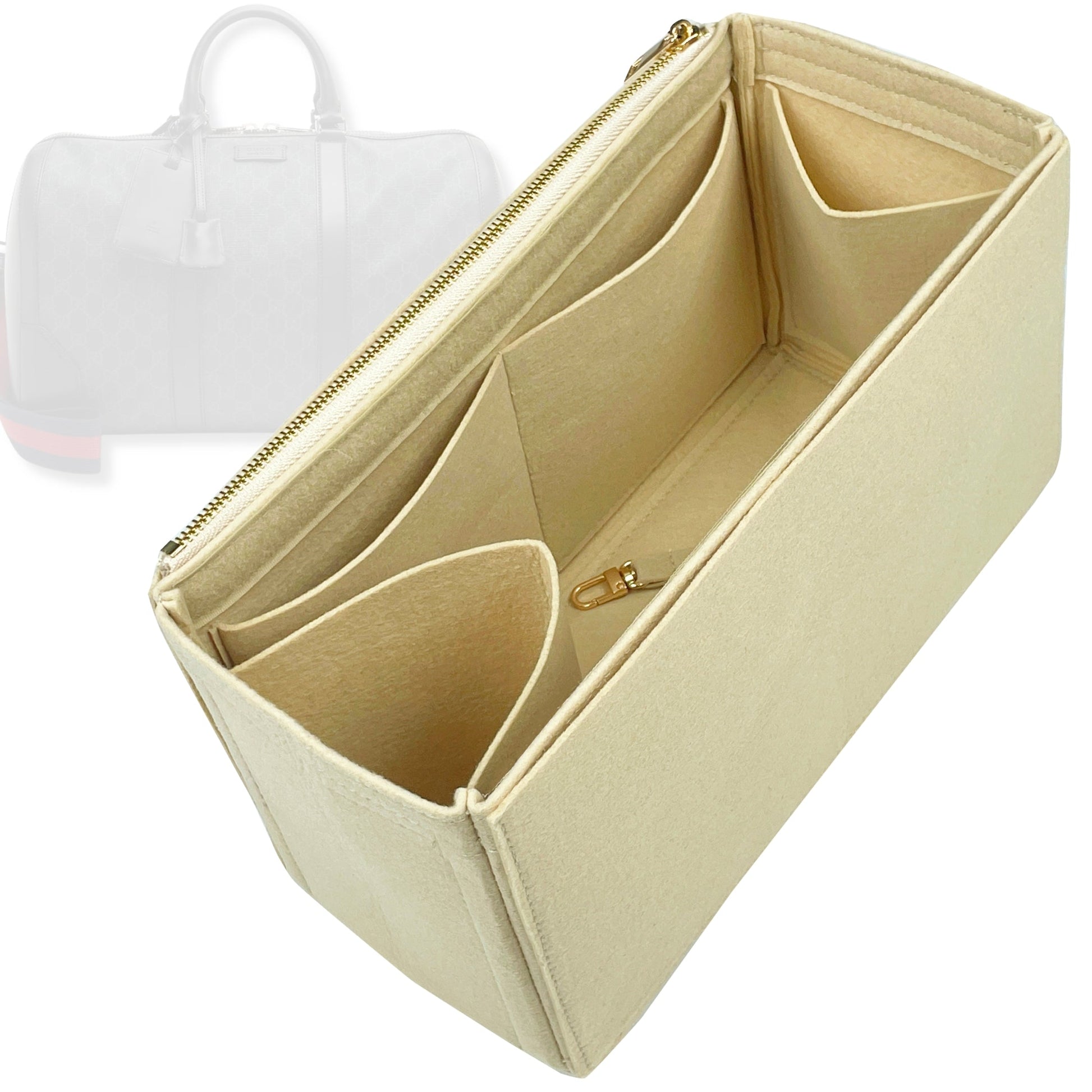 Bag Insert for (Gucci, GG Supreme Web Carry-On Medium Duffle) Organizer Tote Purse Organiser Liner Shaper [Premium Felt Material]