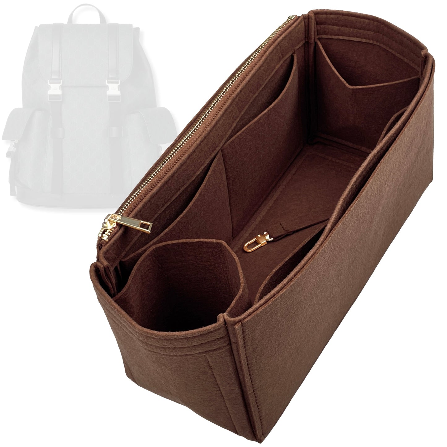 Bag Insert for (Gucci, GG Supreme Large Backpack) Organizer Tote Purse Organiser Liner Shaper [Premium Felt Material]