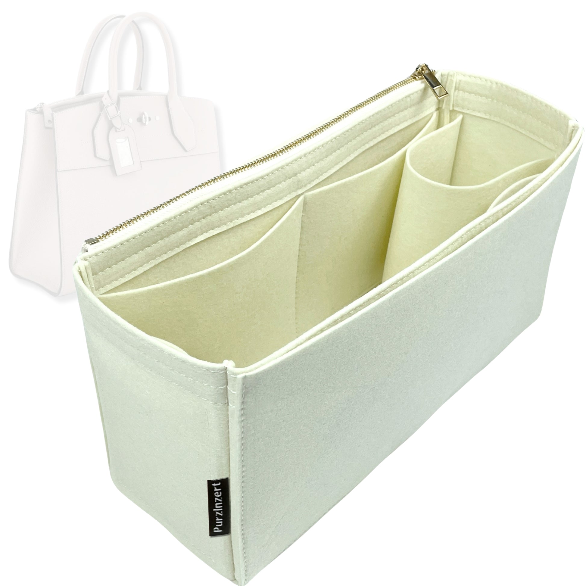 Bag Insert for (LV, City Steamer GM (Large)) Organizer Tote Purse Organiser Liner Shaper [Premium Felt Material]