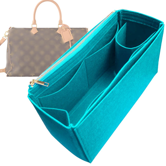 Bag Insert for (LV, Speedy P9 Bandouliere 50) Organizer Tote Purse Organiser Liner Shaper [Premium Felt Material]