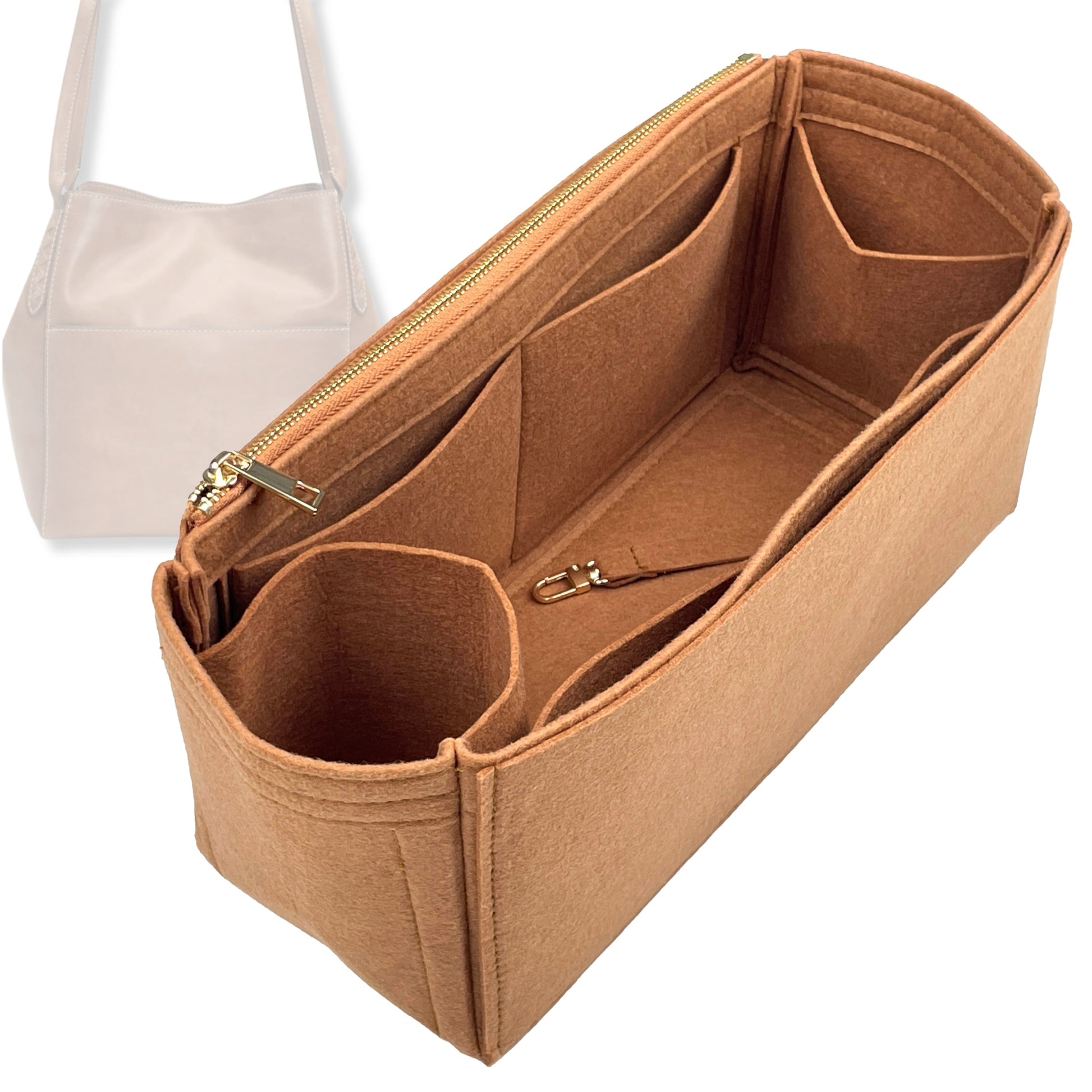 Bag Insert for (Frye, Reed Hobo) Organizer Tote Purse Organiser Liner Shaper [Premium Felt Material]