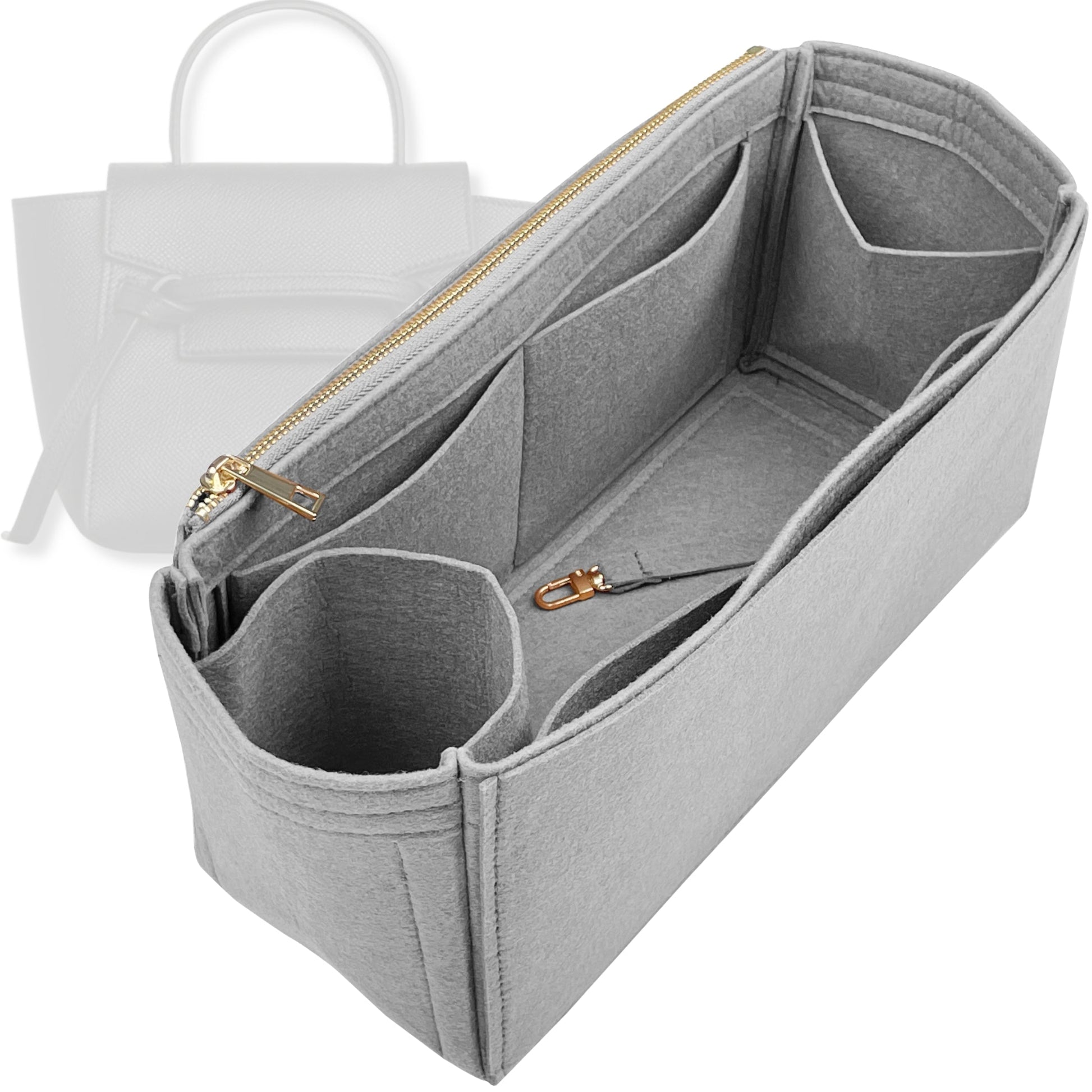 Bag Insert for (Celine, Mini Belt) Organizer Tote Purse Organiser Liner Shaper [Premium Felt Material]
