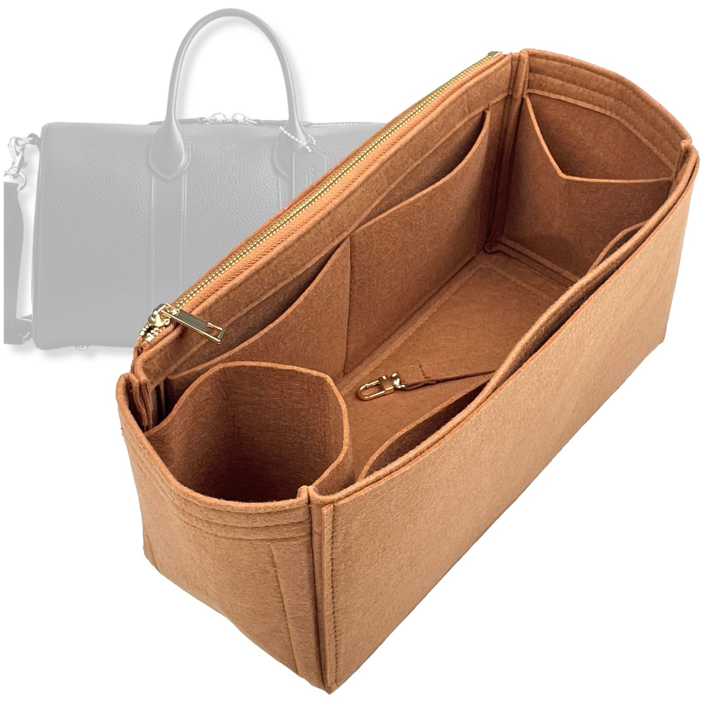 Bag Insert for (Coach, COMPASS BAG 50) Organizer Tote Purse Organiser Liner Shaper [Premium Felt Material]