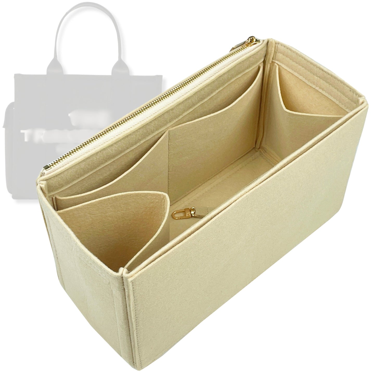 Bag Insert for (Marc Jacobs, The Canvas Travel Tote Bag) Organizer Tote Purse Organiser Liner Shaper [Premium Felt Material]