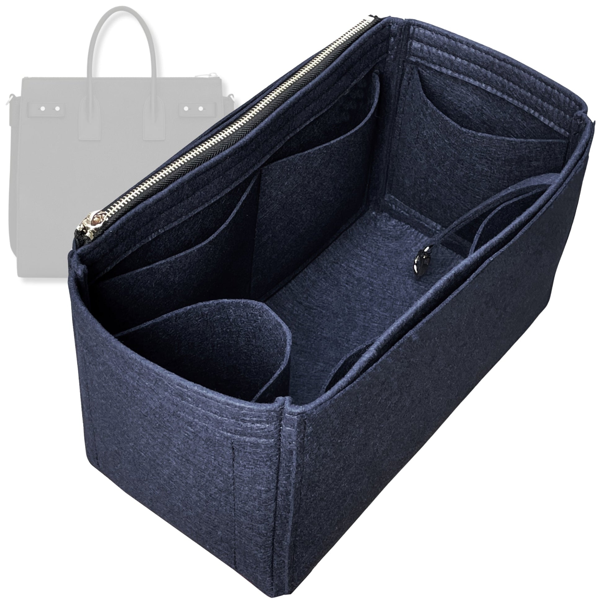 Bag Insert for (Saint Laurent (YSL), Sac De Jour North/South) Organizer Tote Purse Organiser Liner Shaper [Premium Felt Material]