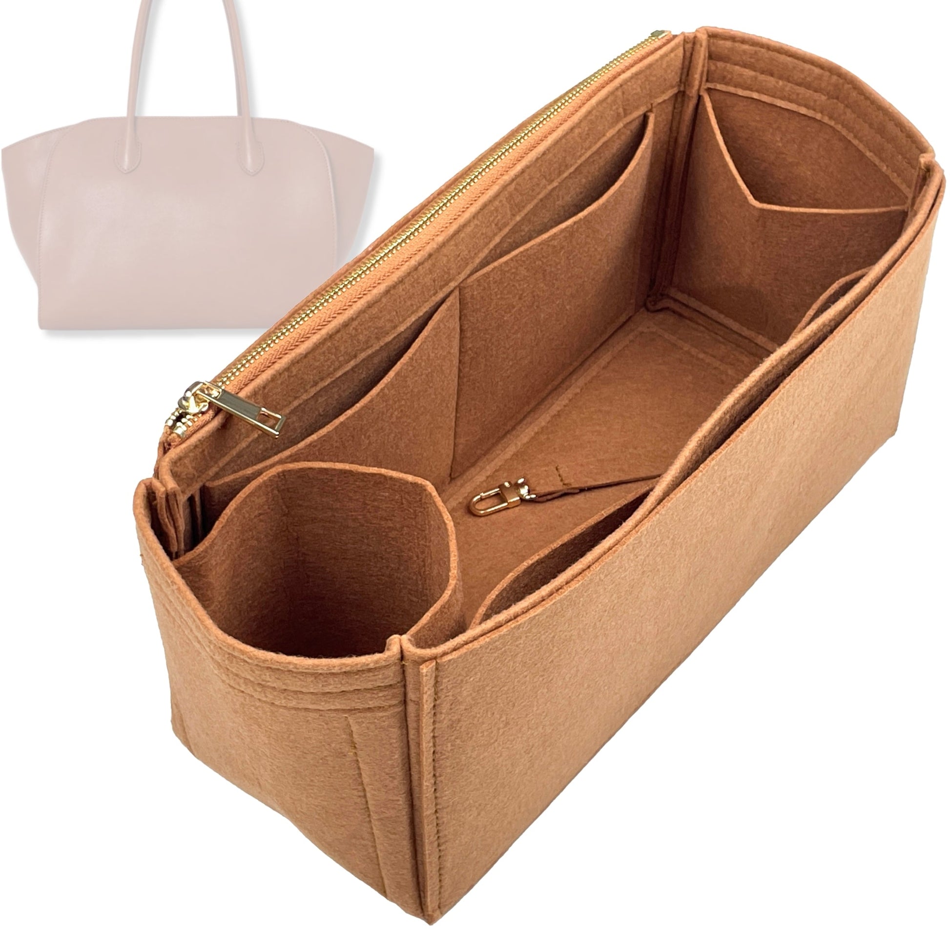 Bag Insert for (The Row, Marlo 12 Bag in Leather) Organizer Tote Purse Organiser Liner Shaper [Premium Felt Material]