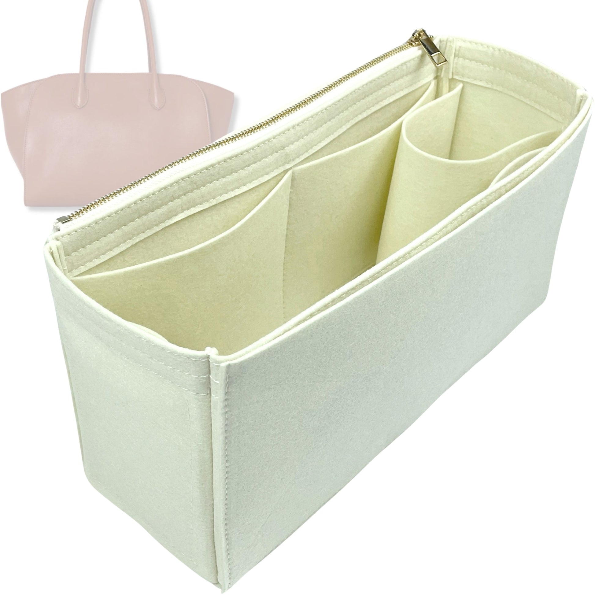 Bag Insert for (The Row, Marlo 14 Bag in Leather) Organizer Tote Purse Organiser Liner Shaper [Premium Felt Material]
