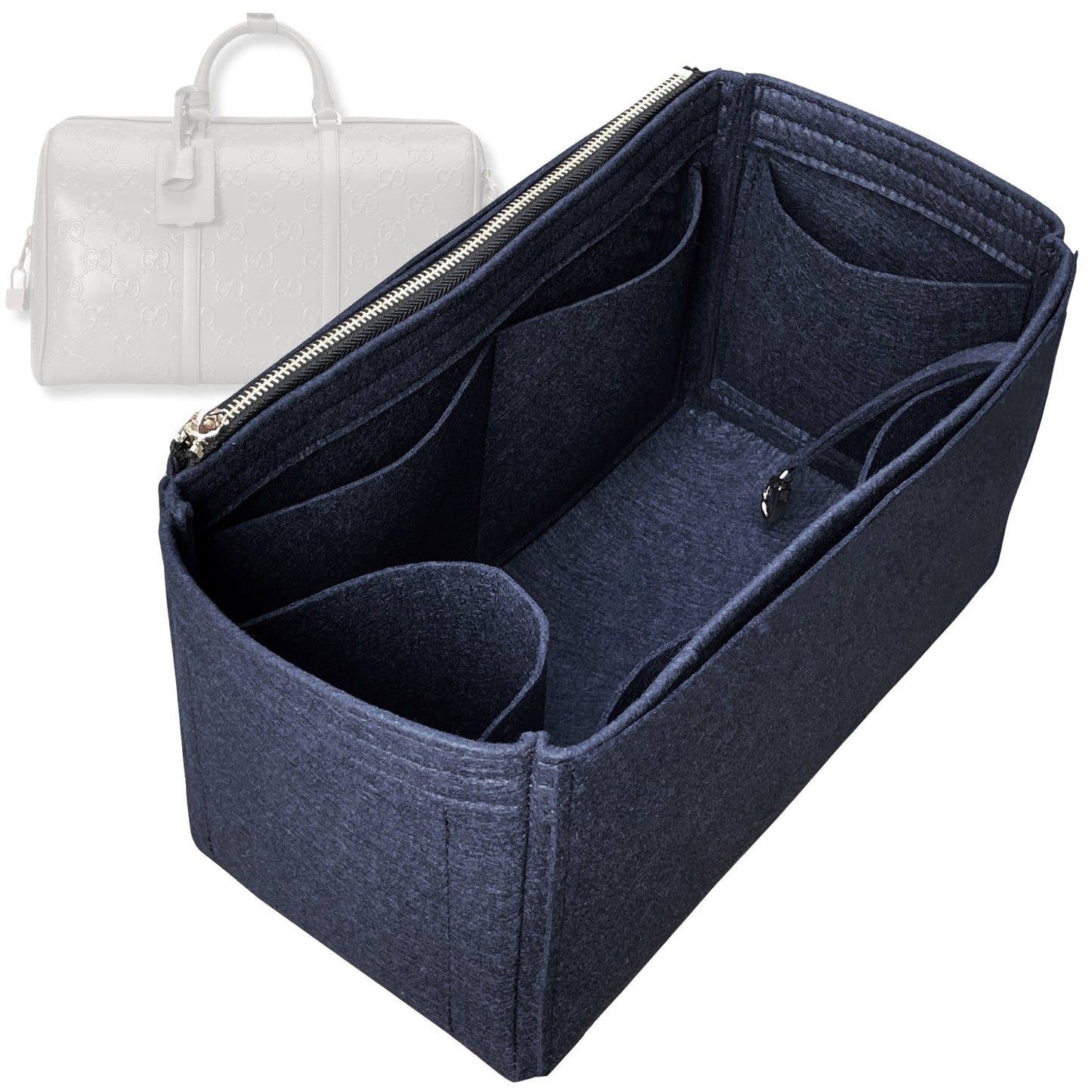 Bag Insert for (Gucci, GG embossed duffle bag) Organizer Tote Purse Organiser Liner Shaper [Premium Felt Material]