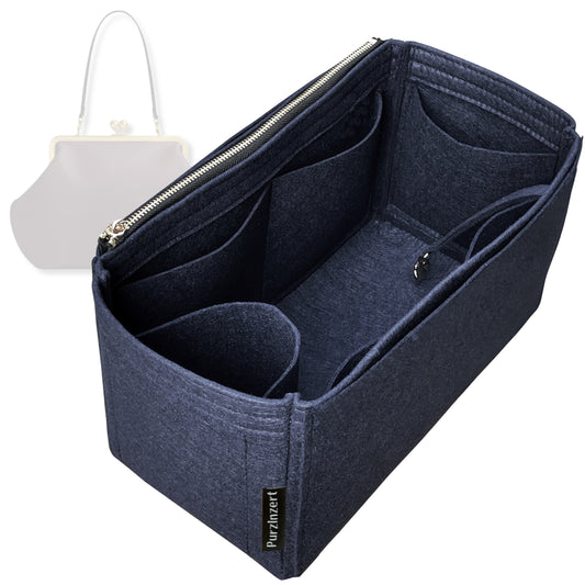 Bag Insert for (Coach, Large Kisslock Frame Bag) Organizer Tote Purse Organiser Liner Shaper [Premium Felt Material]