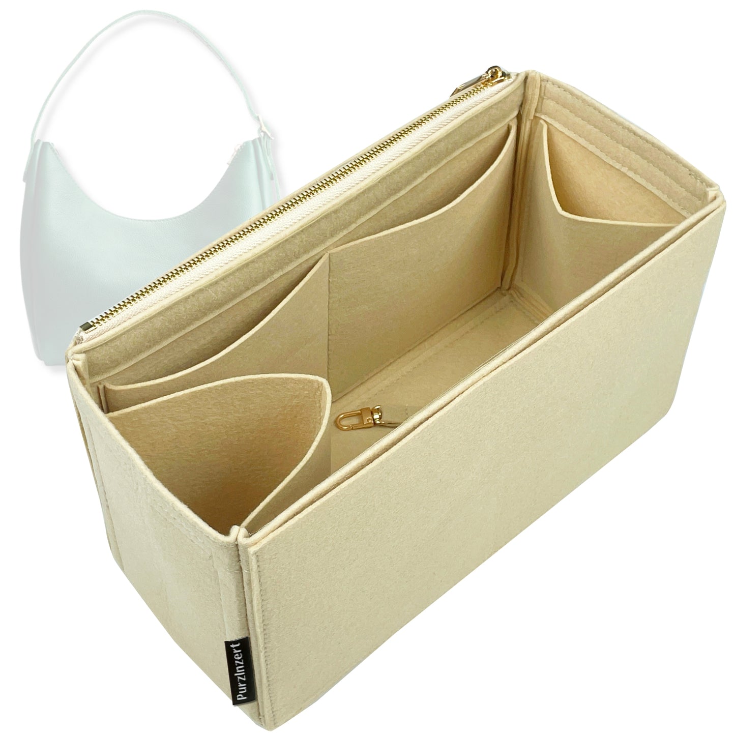 Bag Insert for (Portland Leather Goods, Large Aspen Shoulder Bag) Organizer Tote Purse Organiser Liner Shaper [Premium Felt Material]