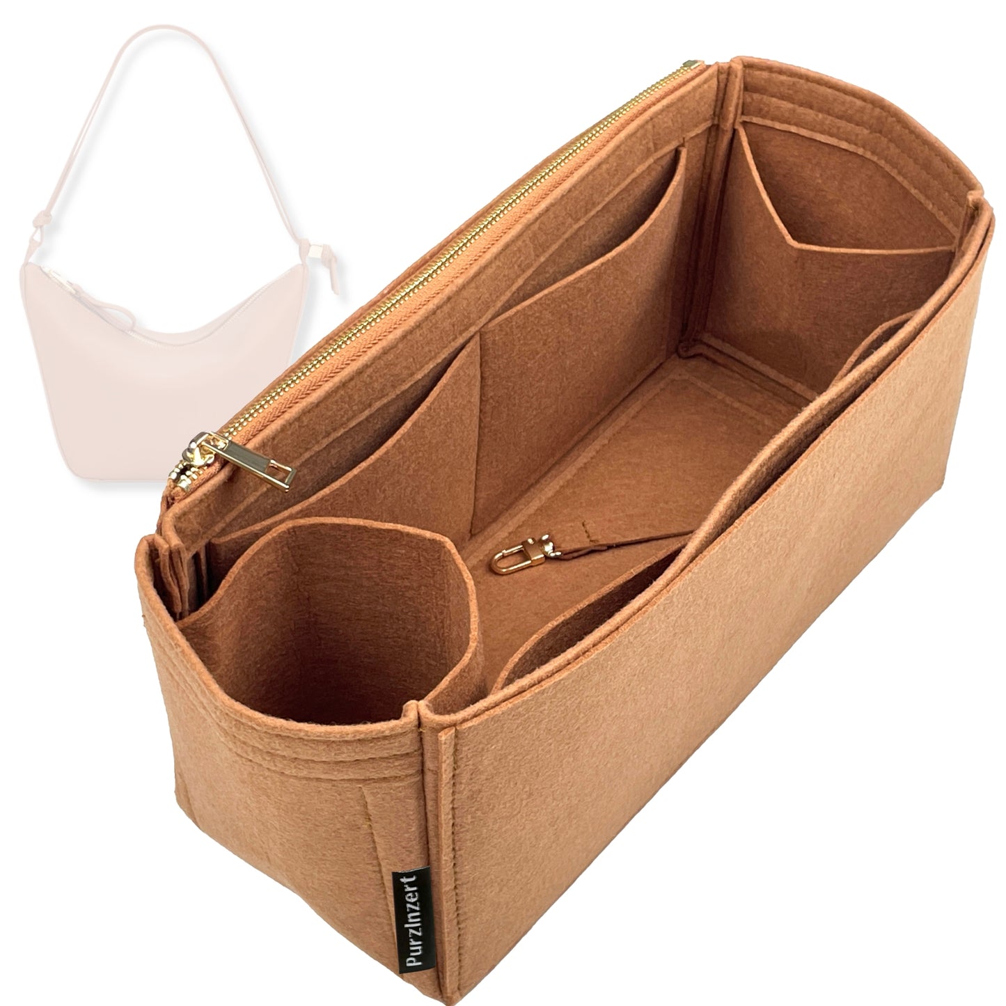 Bag Insert for (Loewe, Mini Hammock hobo) Organizer Tote Purse Organiser Liner Shaper [Premium Felt Material]