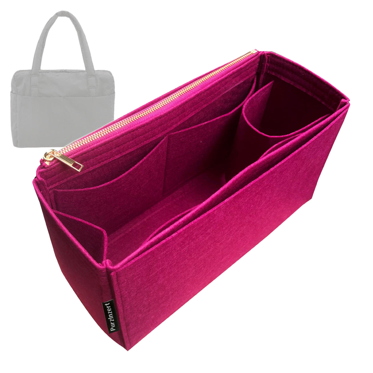Bag Insert for (Baggu, Large Cloud Carry-On) Organizer Tote Purse Organiser Liner Shaper [Premium Felt Material]