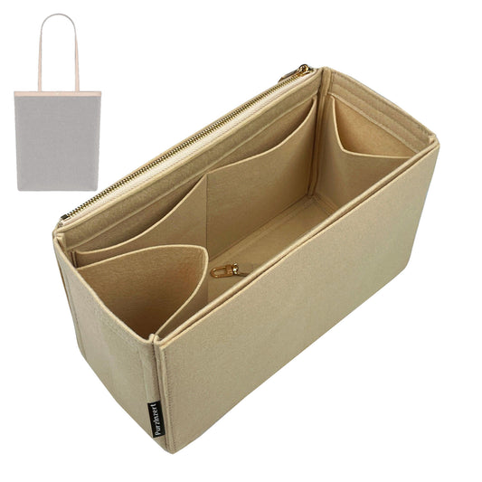 Bag Insert for (Celine, Medium FLAT SHOPPER IN Triomphe Canvas) Organizer Tote Purse Organiser Liner Shaper [Premium Felt Material]