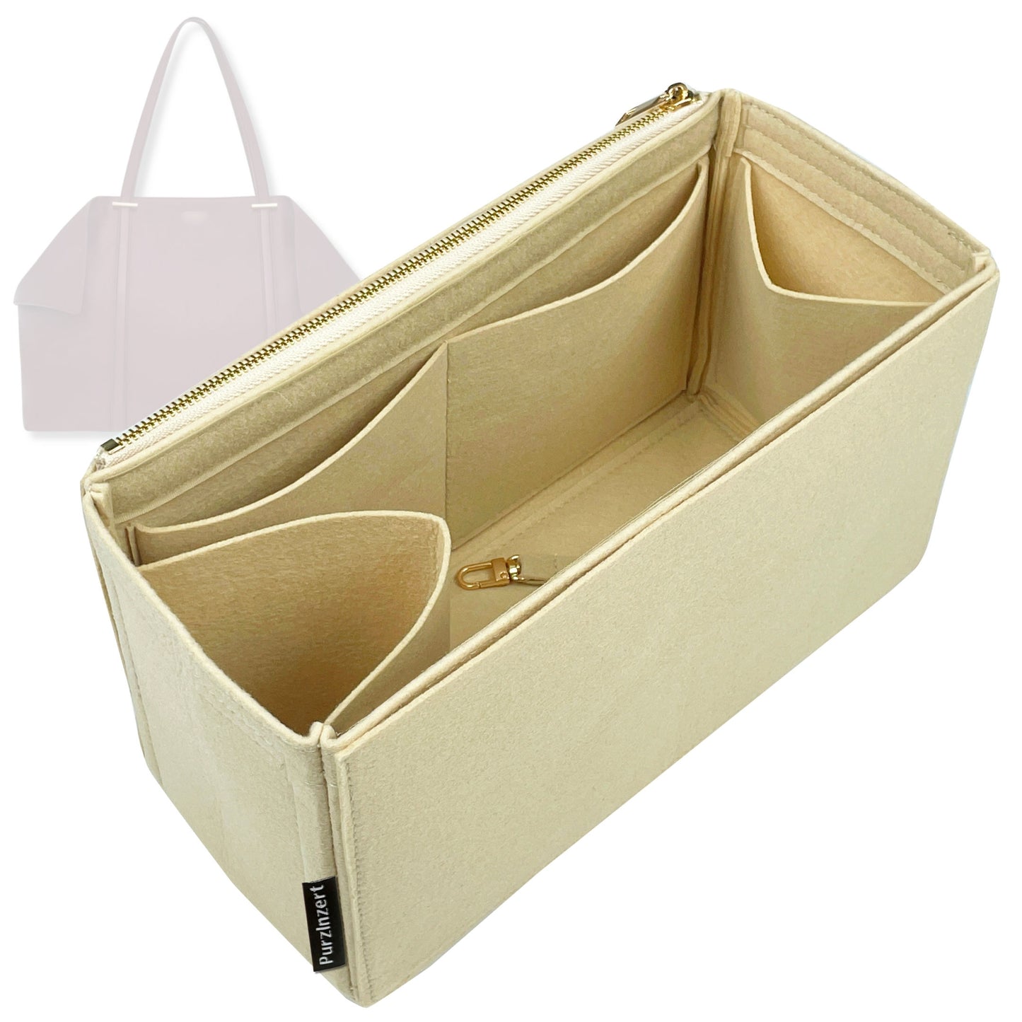 Bag Insert for (Ferragamo, Folded tote bag Large) Organizer Tote Purse Organiser Liner Shaper [Premium Felt Material]