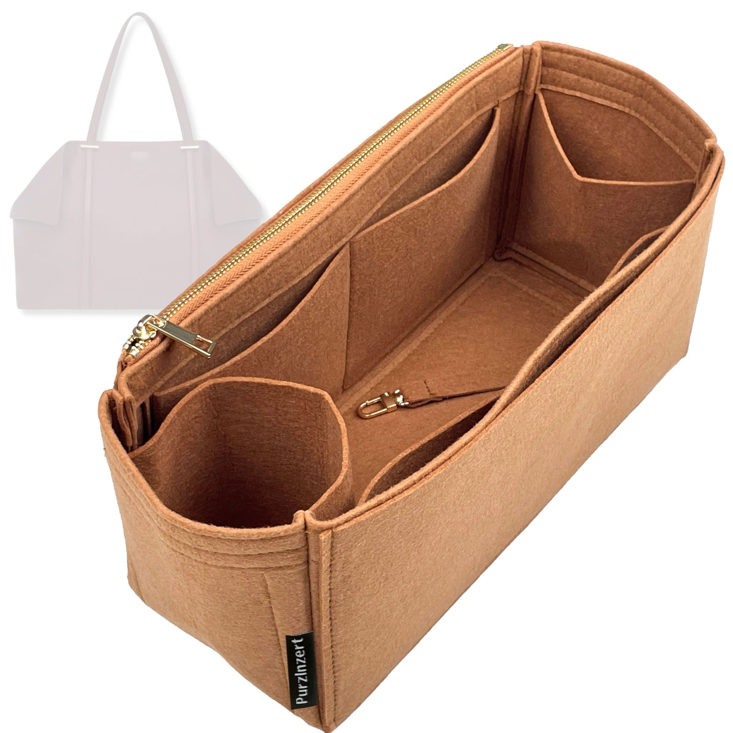 Bag Insert for (Ferragamo, Folded tote bag Medium) Organizer Tote Purse Organiser Liner Shaper [Premium Felt Material]