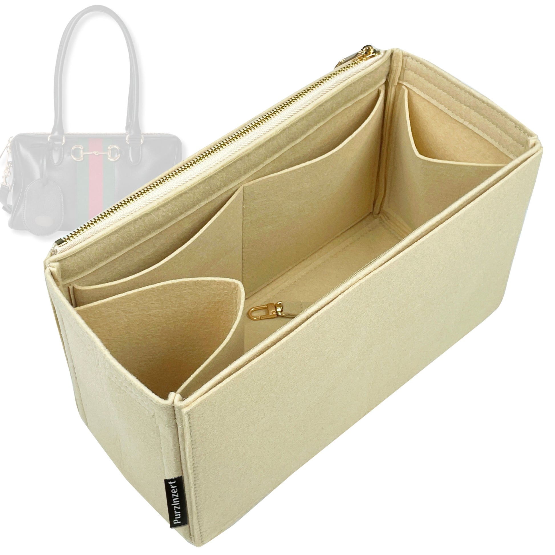 Bag Insert for (Gucci, Borsetto large boston bag) Organizer Tote Purse Organiser Liner Shaper [Premium Felt Material]