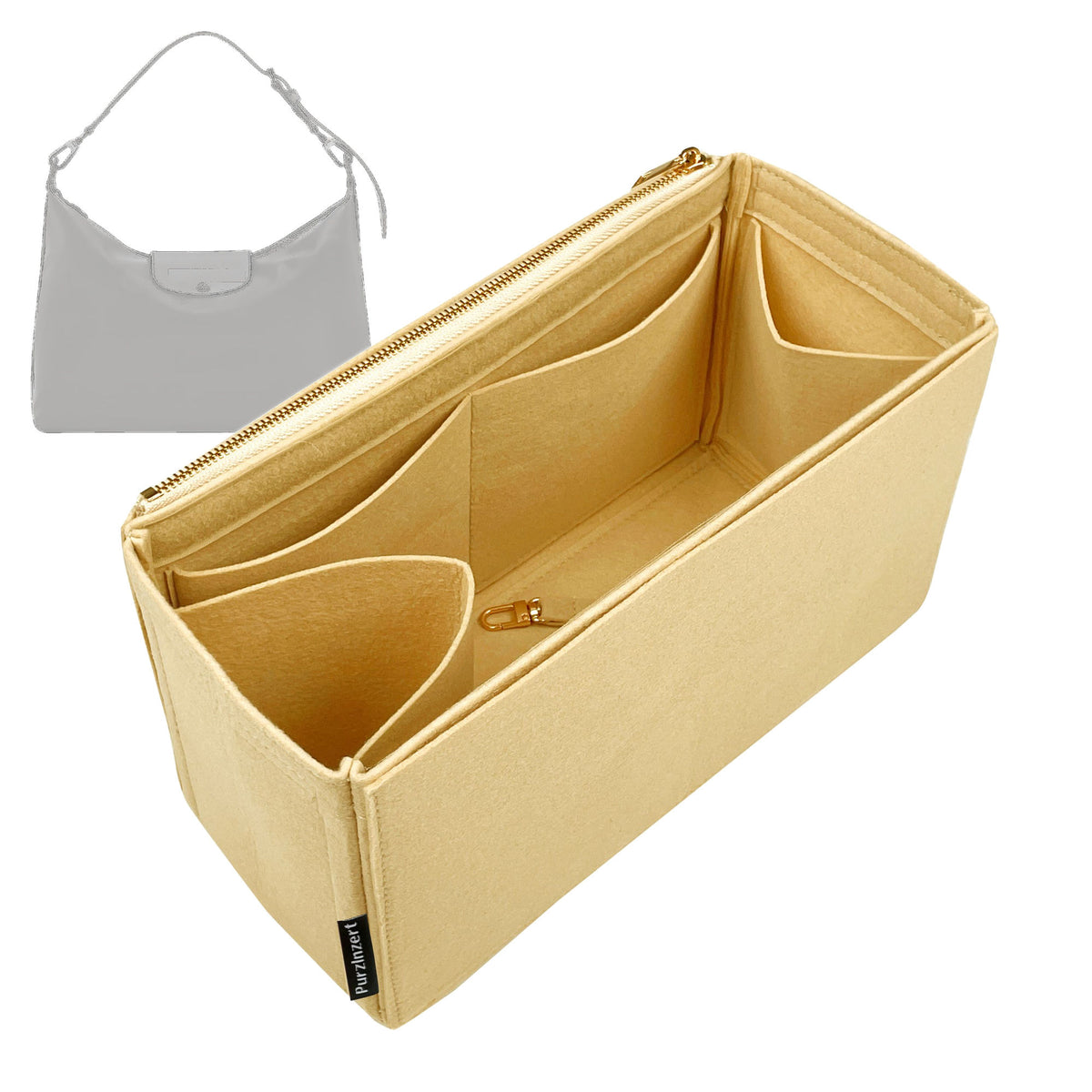 Bag Insert for (Longchamp, Le Pliage Xtra XL Hobo) Organizer Tote Purse Organiser Liner Shaper [Premium Felt Material]
