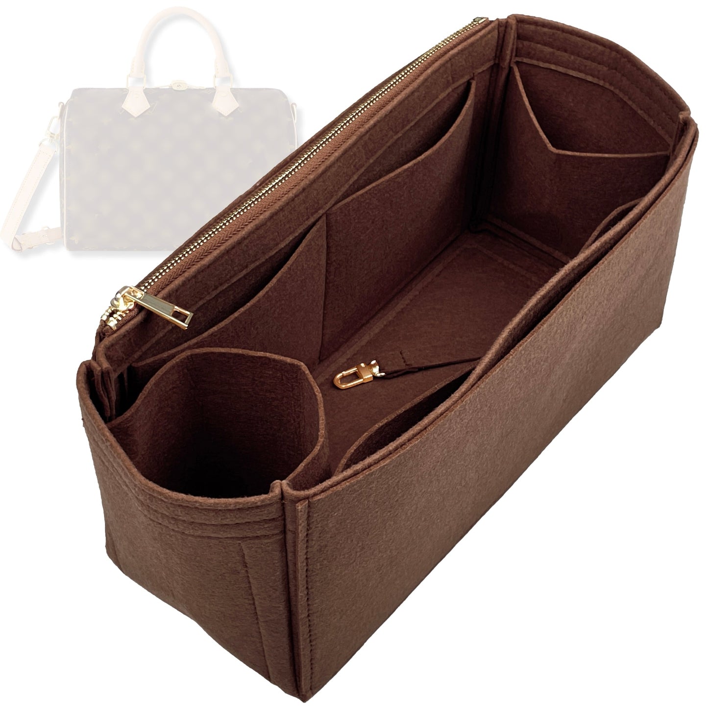 Bag Insert for (LV, Speedy 30) Organizer Tote Purse Organiser Liner Shaper [Premium Felt Material]