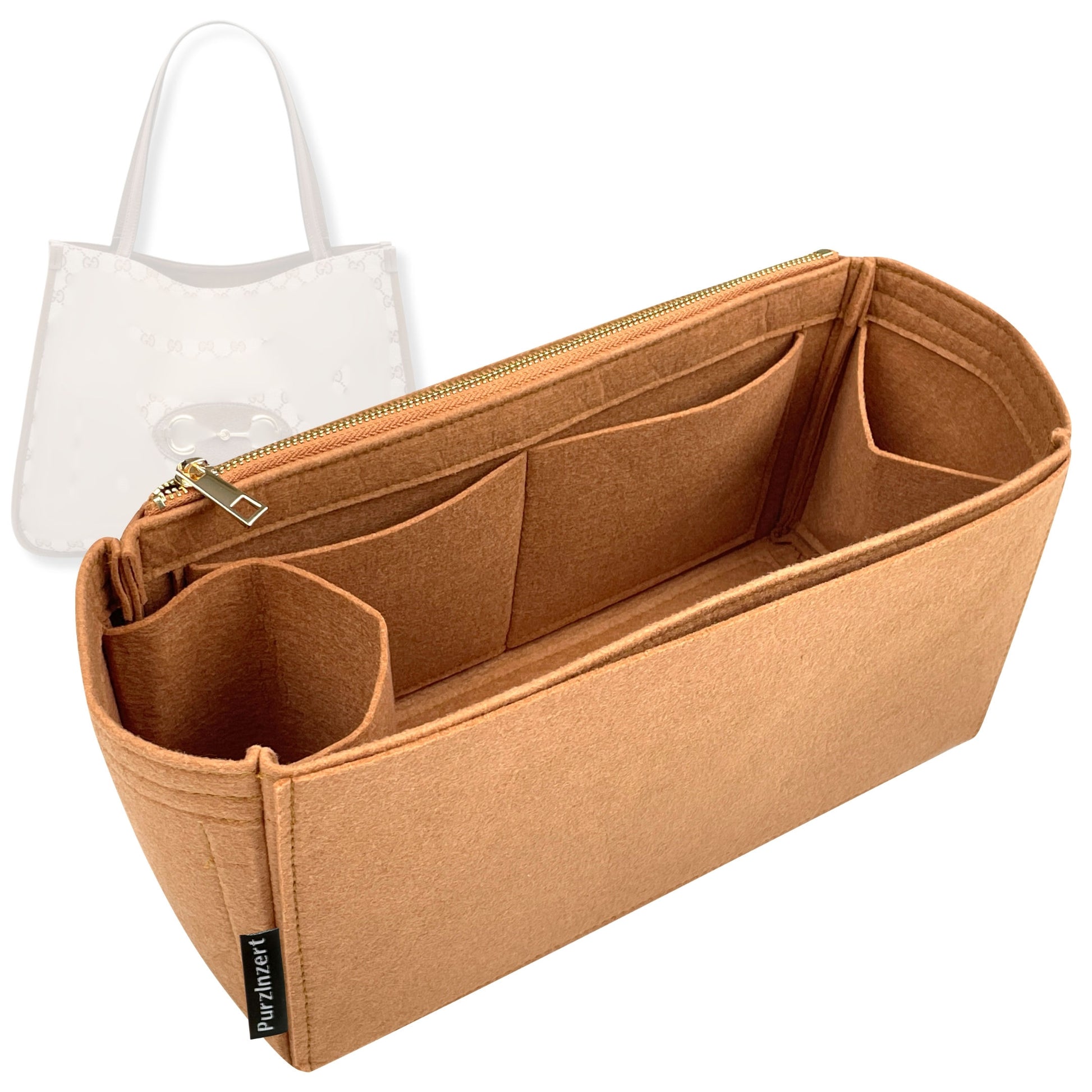 Bag Insert for (Gucci, Horsebit 1955 Medium Tote) Organizer Tote Purse Organiser Liner Shaper [Premium Felt Material]