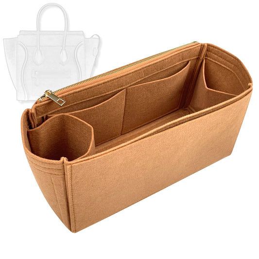 Bag Insert for (Celine, Nano Luggage) Organizer Tote Purse Organiser Liner Shaper [Premium Felt Material]