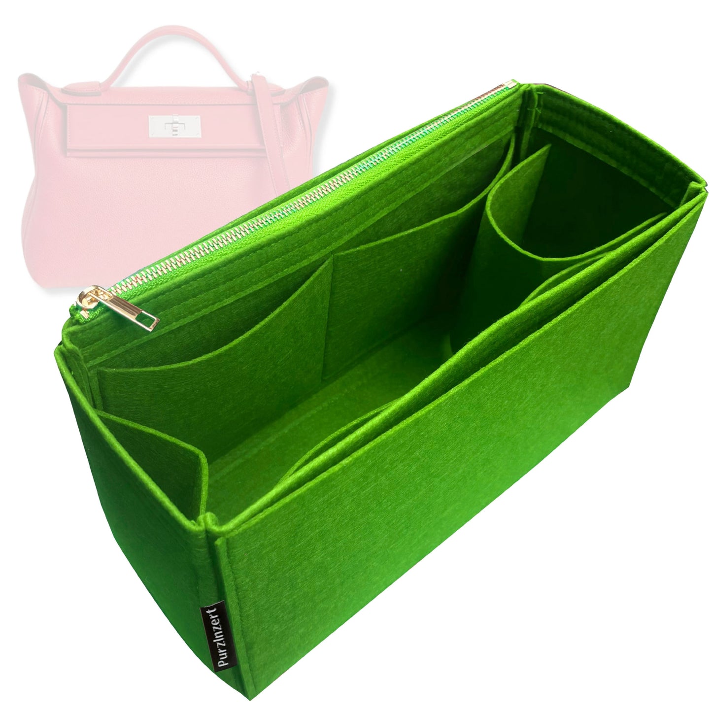 Bag Insert for (Hermes, 24/24 Mini 21 Bag) Organizer Tote Purse Organiser Liner Shaper [Premium Felt Material]