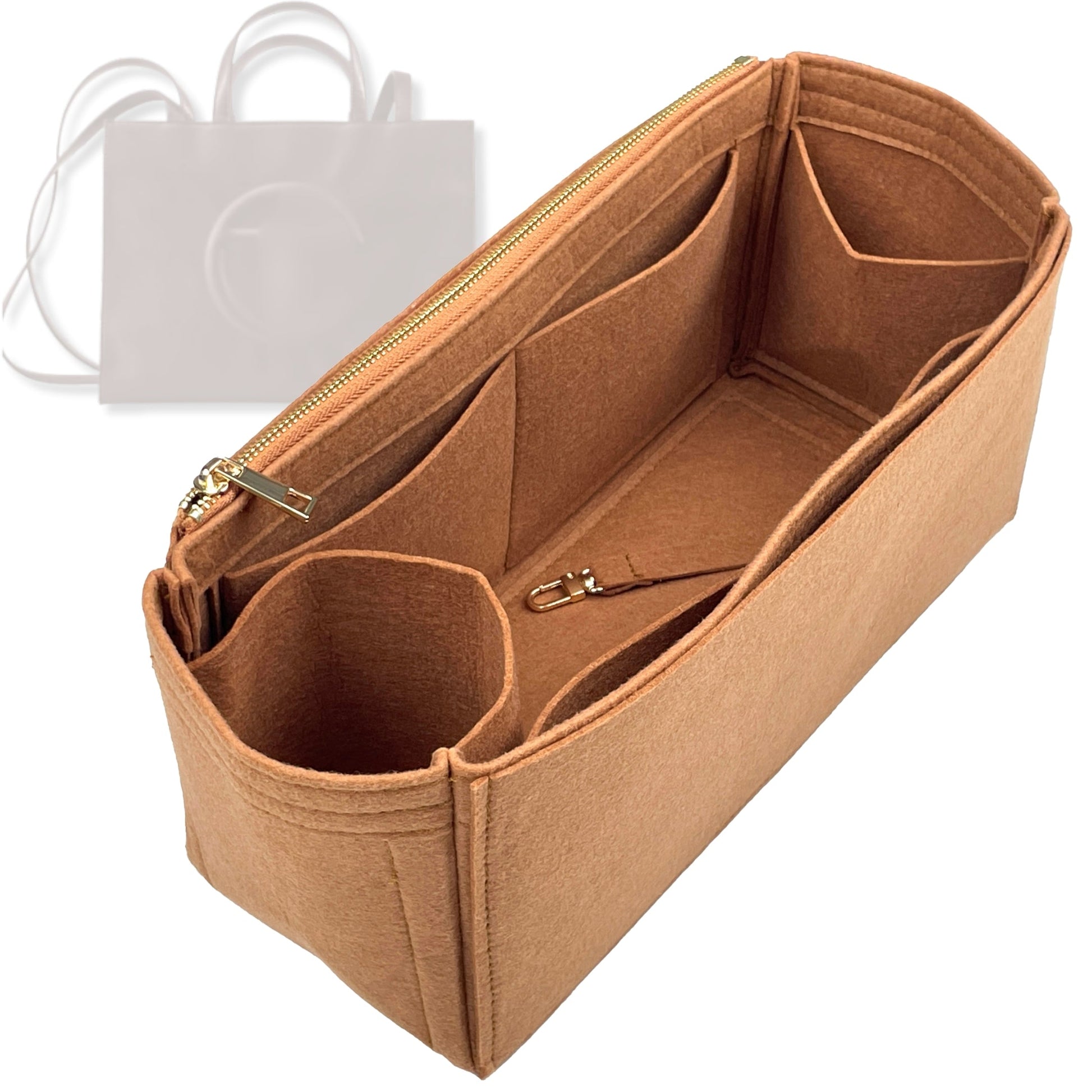 Bag Insert for (Telfar, Medium Shopping Bag) Organizer Tote Purse Organiser Liner Shaper [Premium Felt Material]
