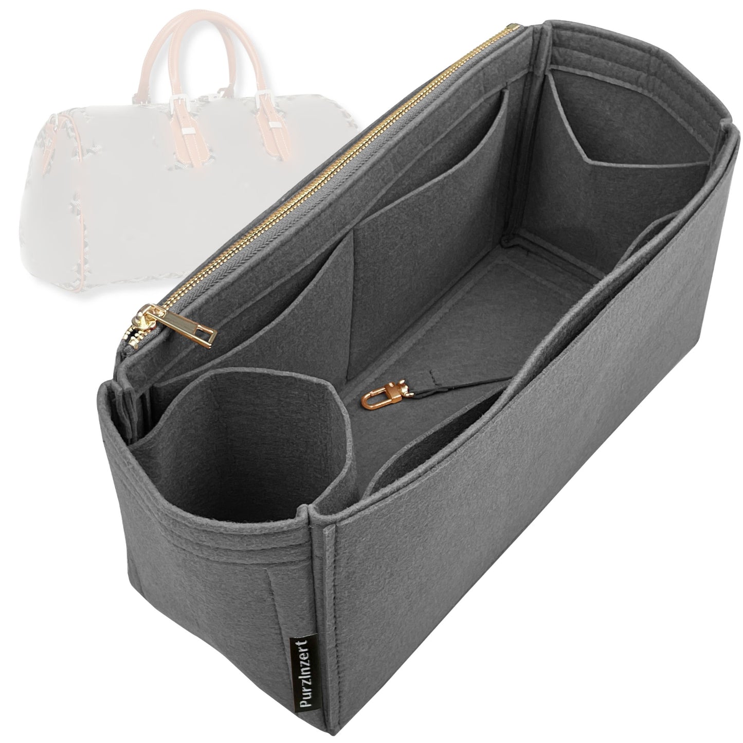 Bag Insert for (Goyard, Boston 50 bag) Organizer Tote Purse Organiser Liner Shaper [Premium Felt Material]
