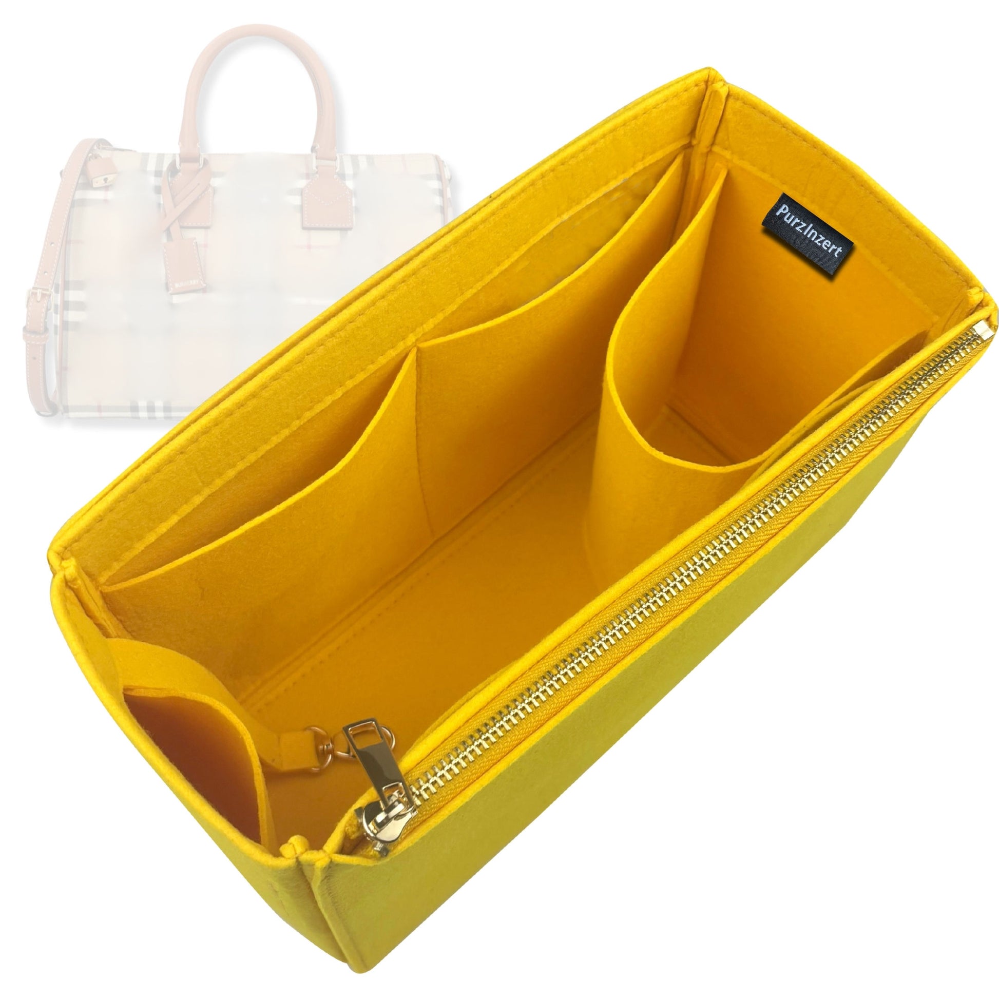 Bag Insert for (Burberry, Medium Check Bowling Bag) Organizer Tote Purse Organiser Liner Shaper [Premium Felt Material]