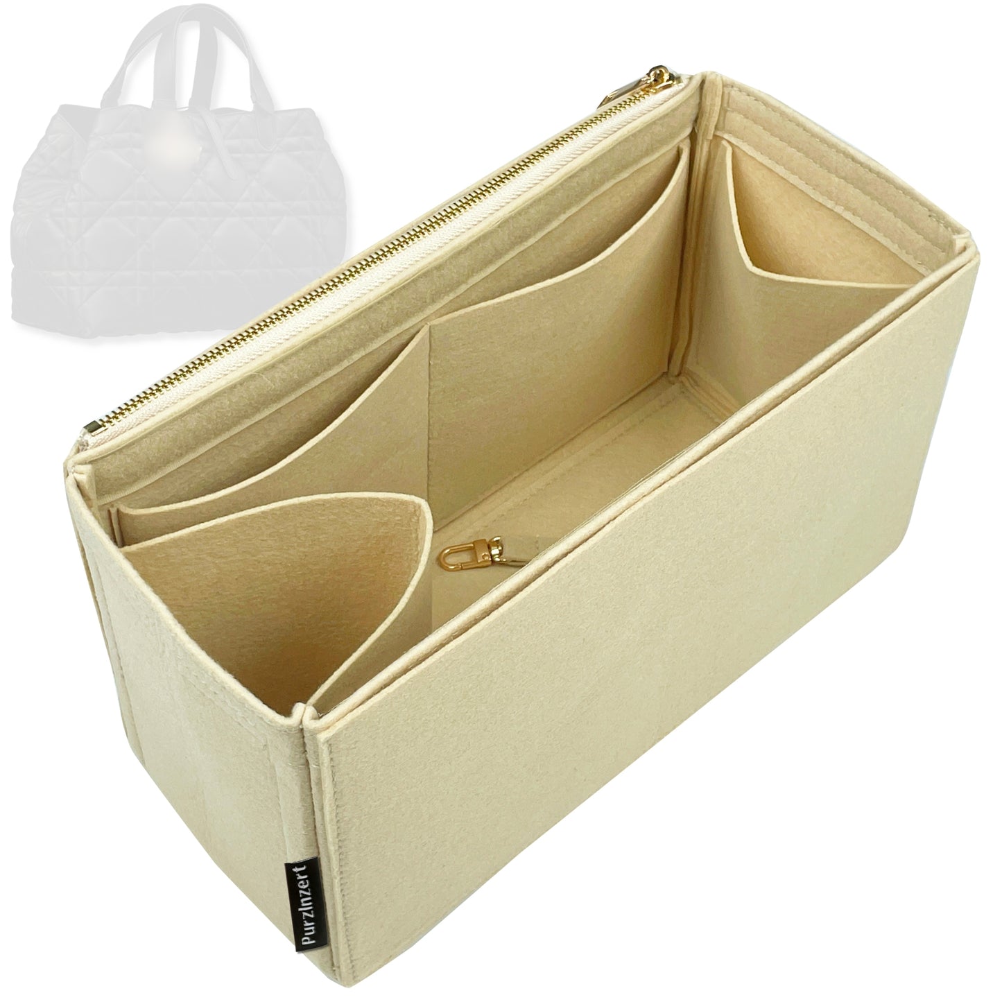 Bag Insert for (Dior, Small Toujours Bag) Organizer Tote Purse Organiser Liner Shaper [Premium Felt Material]