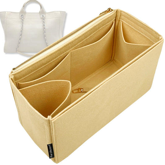 Bag Insert for (Chanel, Deauville Canvas Small) Organizer Tote Purse Organiser Liner Shaper [Premium Felt Material]