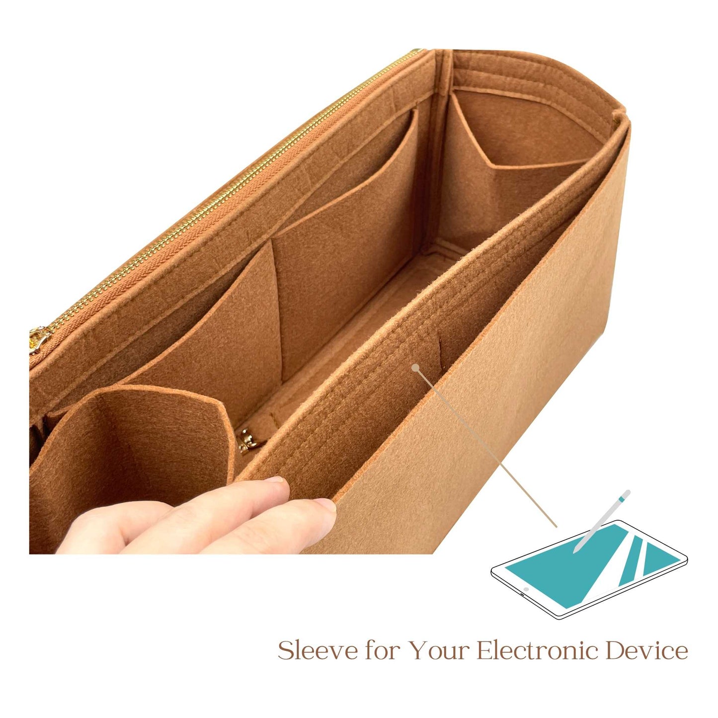 Bag Insert for (LV, Dopp Kit Pouch) Organizer of Felt Fabric