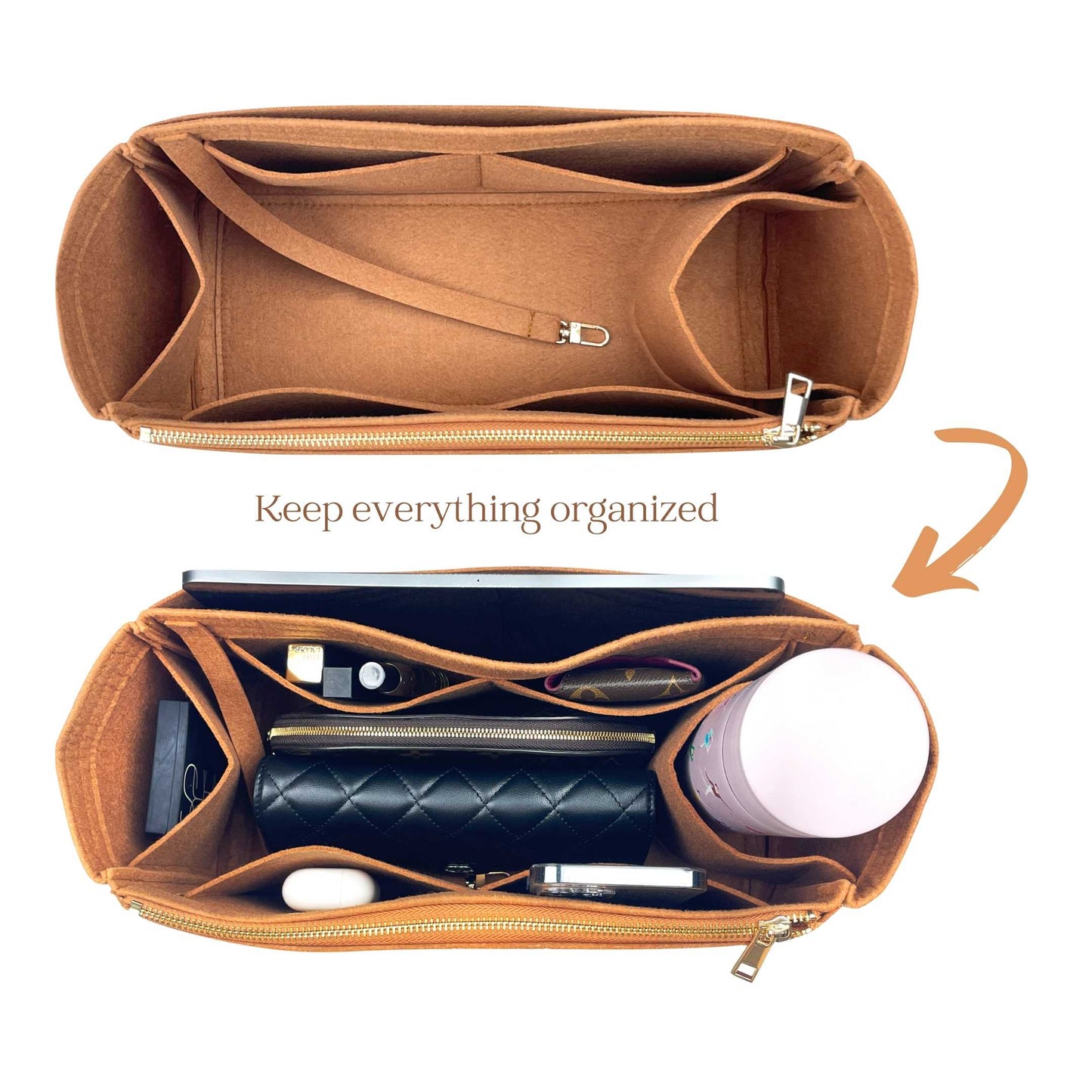 Bag Insert for (LV, Dopp Kit Pouch) Organizer of Felt Fabric