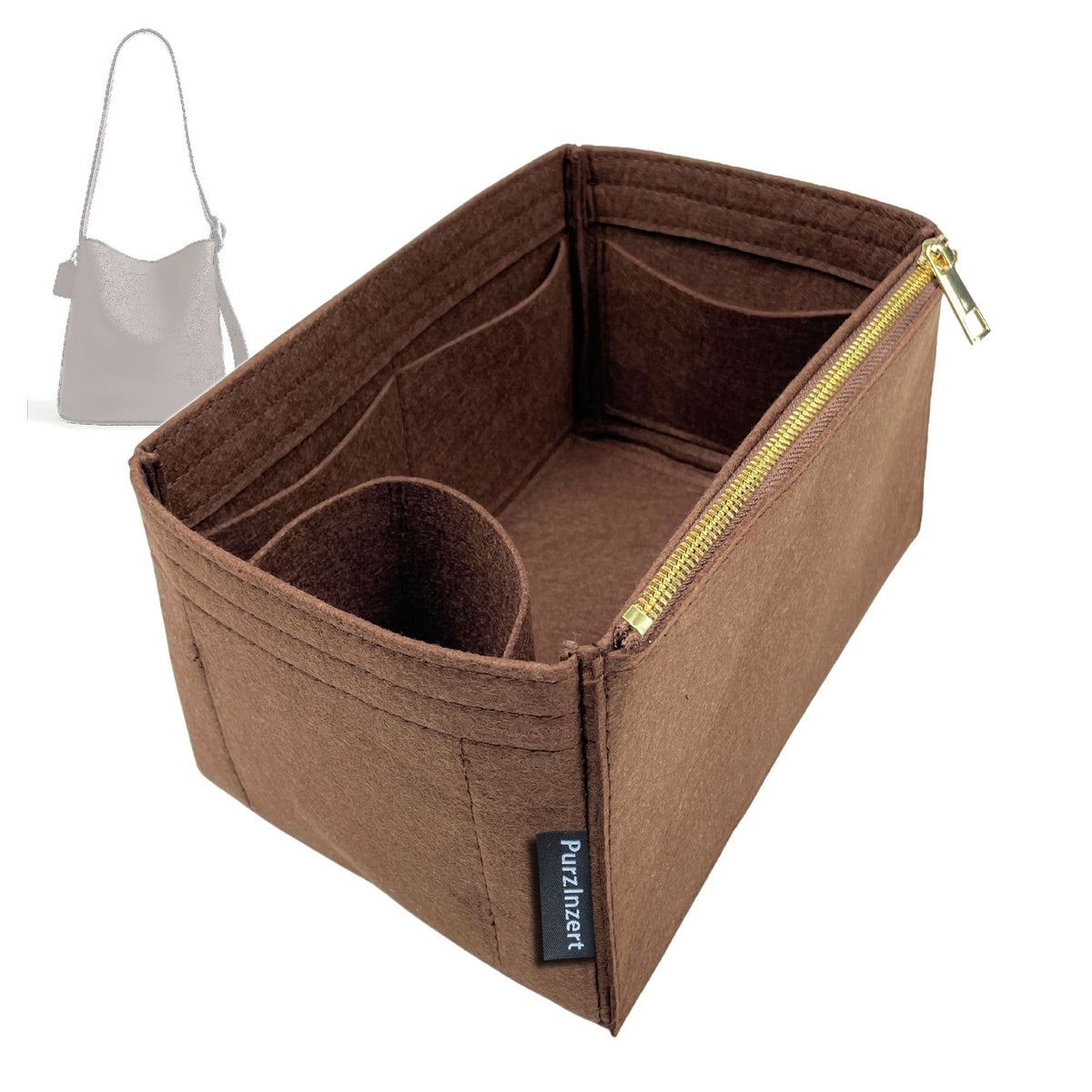 Bag Insert for (Coach, BLEECKER BUCKET BAG 36) Organizer Tote Purse Organiser Liner Shaper [Premium Felt Material]