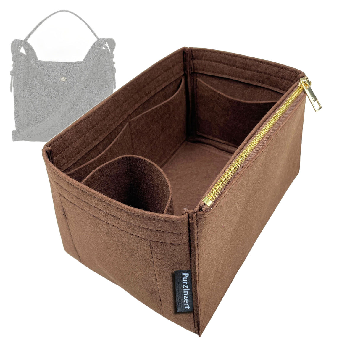 Bag Insert for (Longchamp, Le Cadence S Bucket bag) Organizer Tote Purse Organiser Liner Shaper [Premium Felt Material]