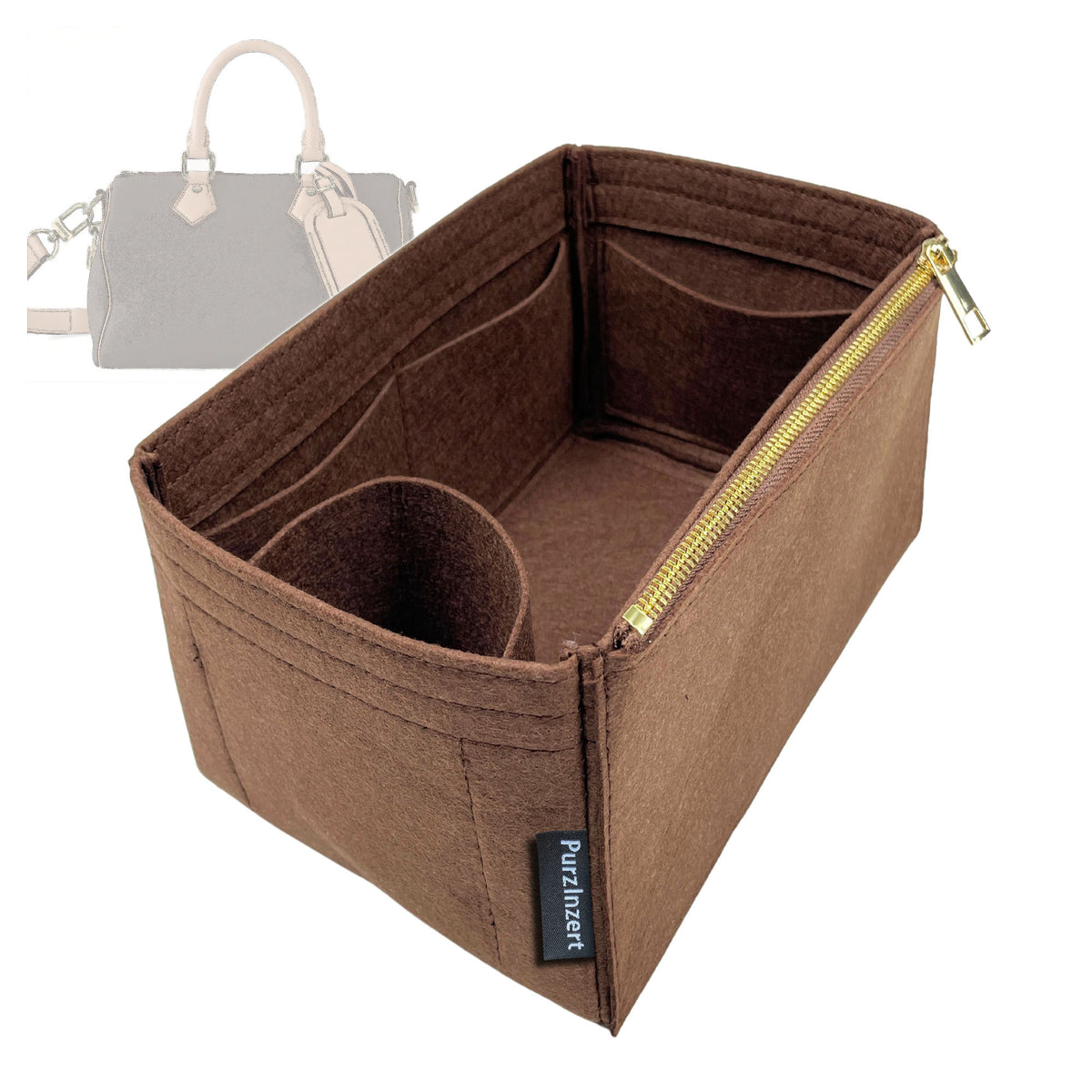 Bag Insert for (LV, P9 Speedy 25) Organizer Tote Purse Organiser Liner Shaper [Premium Felt Material]