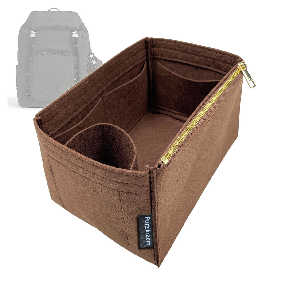 Bag Insert for (Coach, LOGAN BACKPACK IN SIGNATURE NYLON WITH CHARMS) Organizer Tote Purse Organiser Liner Shaper [Premium Felt Material]