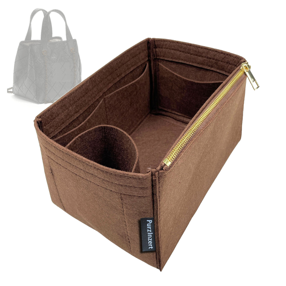 Bag Insert for (Chanel, Mini Shopping Bag) Organizer Tote Purse Organiser Liner Shaper [Premium Felt Material]