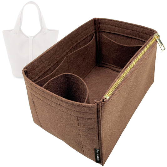 Bag Insert for (Hermes, Picotin 26 (GM)) Organizer Tote Purse Organiser Liner Shaper [Premium Felt Material]