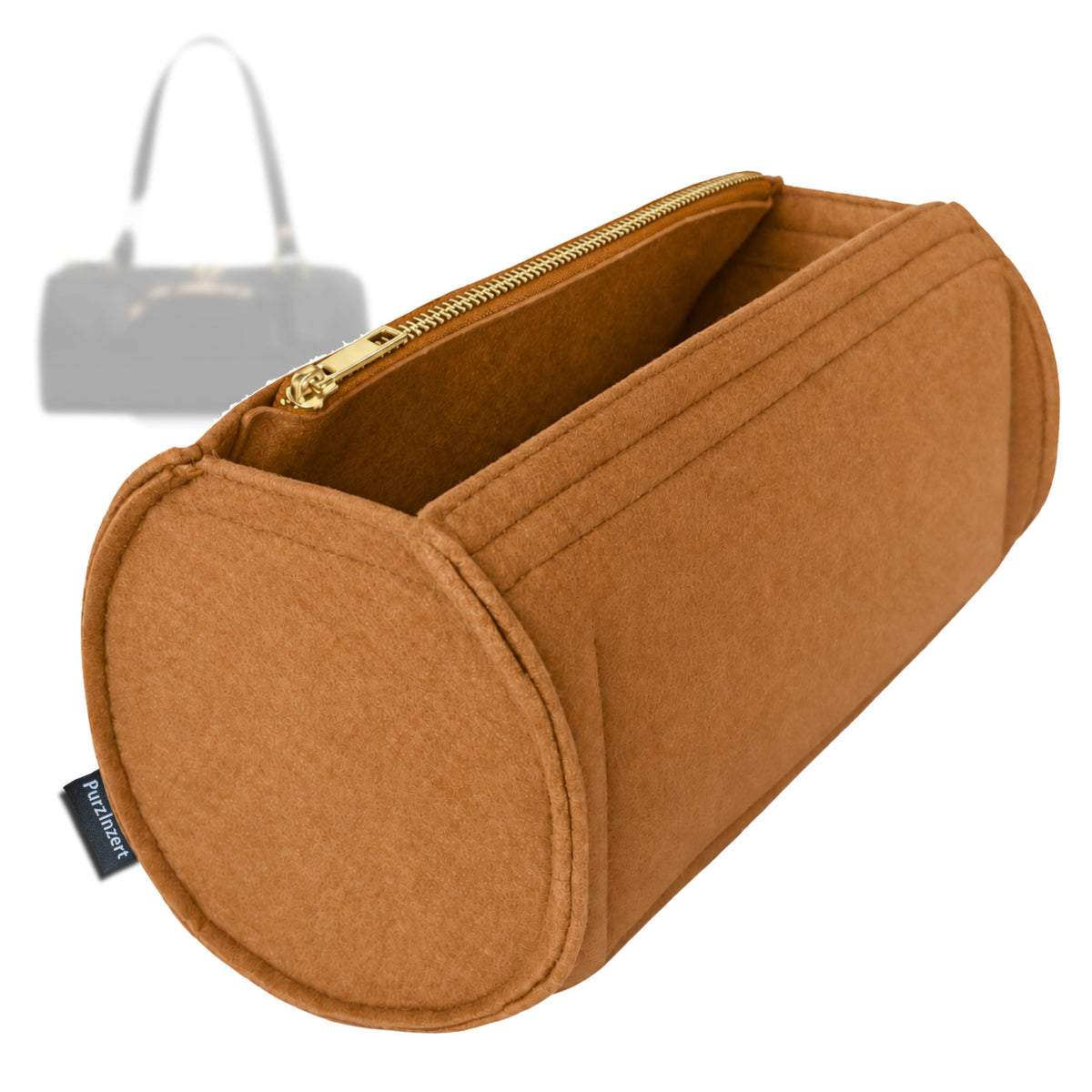 Bag Insert for (Coach, Kisslock Barrel Bag 34) Organizer Tote Purse Organiser Liner Shaper [Premium Felt Material]