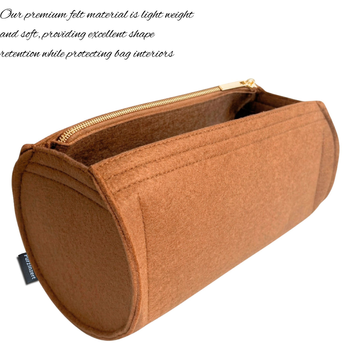 Bag Insert for (Coach, Kisslock Barrel Bag 34) Organizer of Felt Fabric