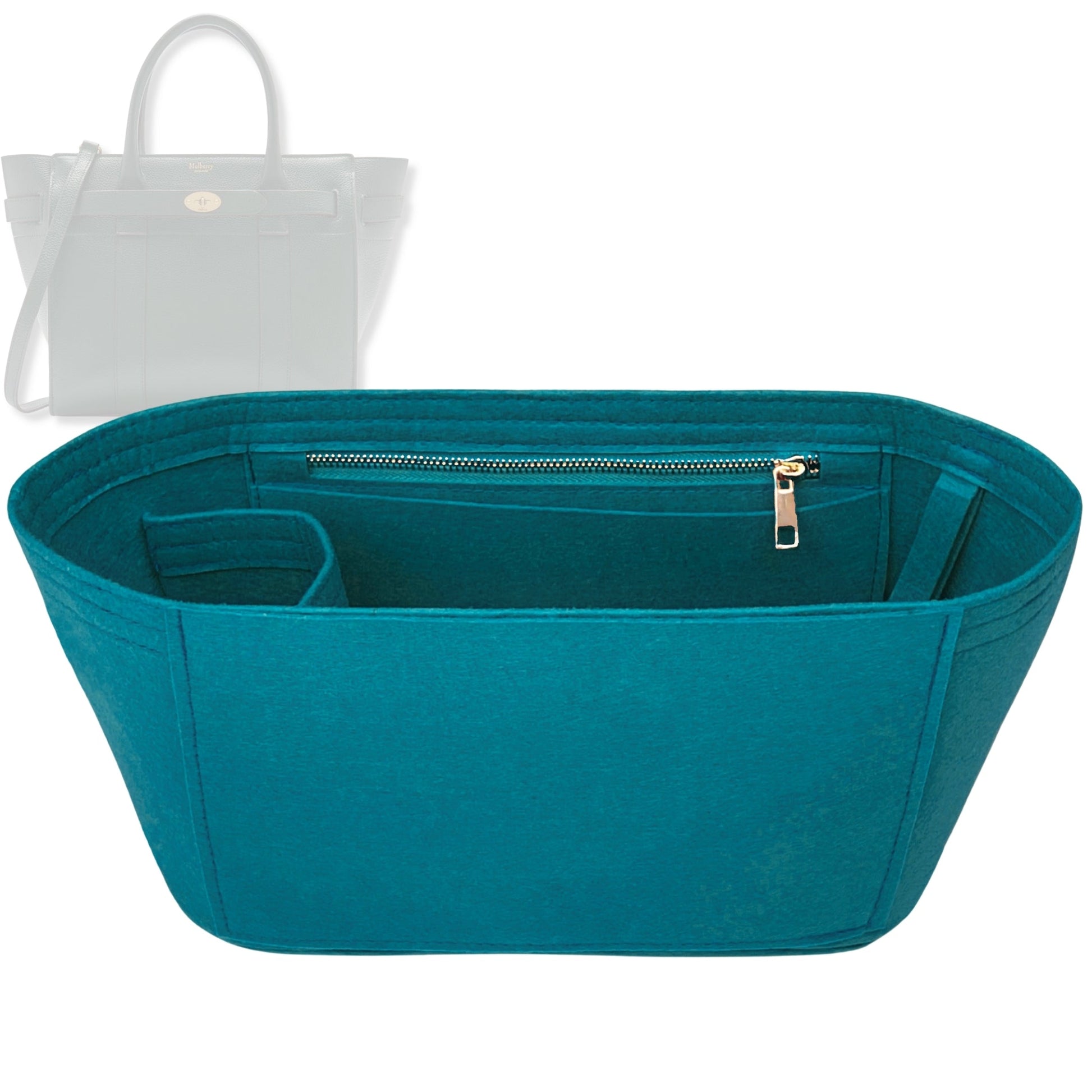 Bag Insert for (Mulberry, Micro Zipped Bayswater) Organizer Tote Purse Organiser Liner Shaper [Premium Felt Material]