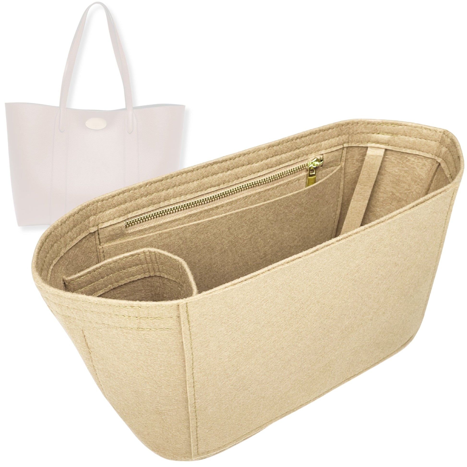 Bag Insert for (Mulberry, Bayswater Tote) Organizer Tote Purse Organiser Liner Shaper [Premium Felt Material]