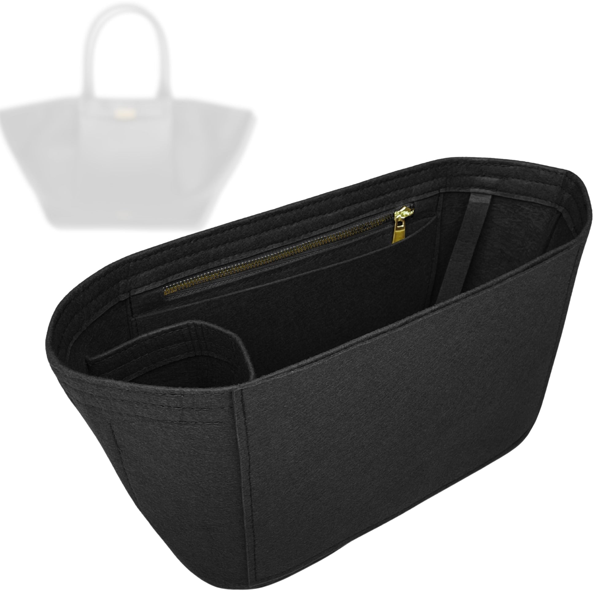 Bag Insert for (DeMellier, Midi New York) Organizer Tote Purse Organiser Liner Shaper [Premium Felt Material]