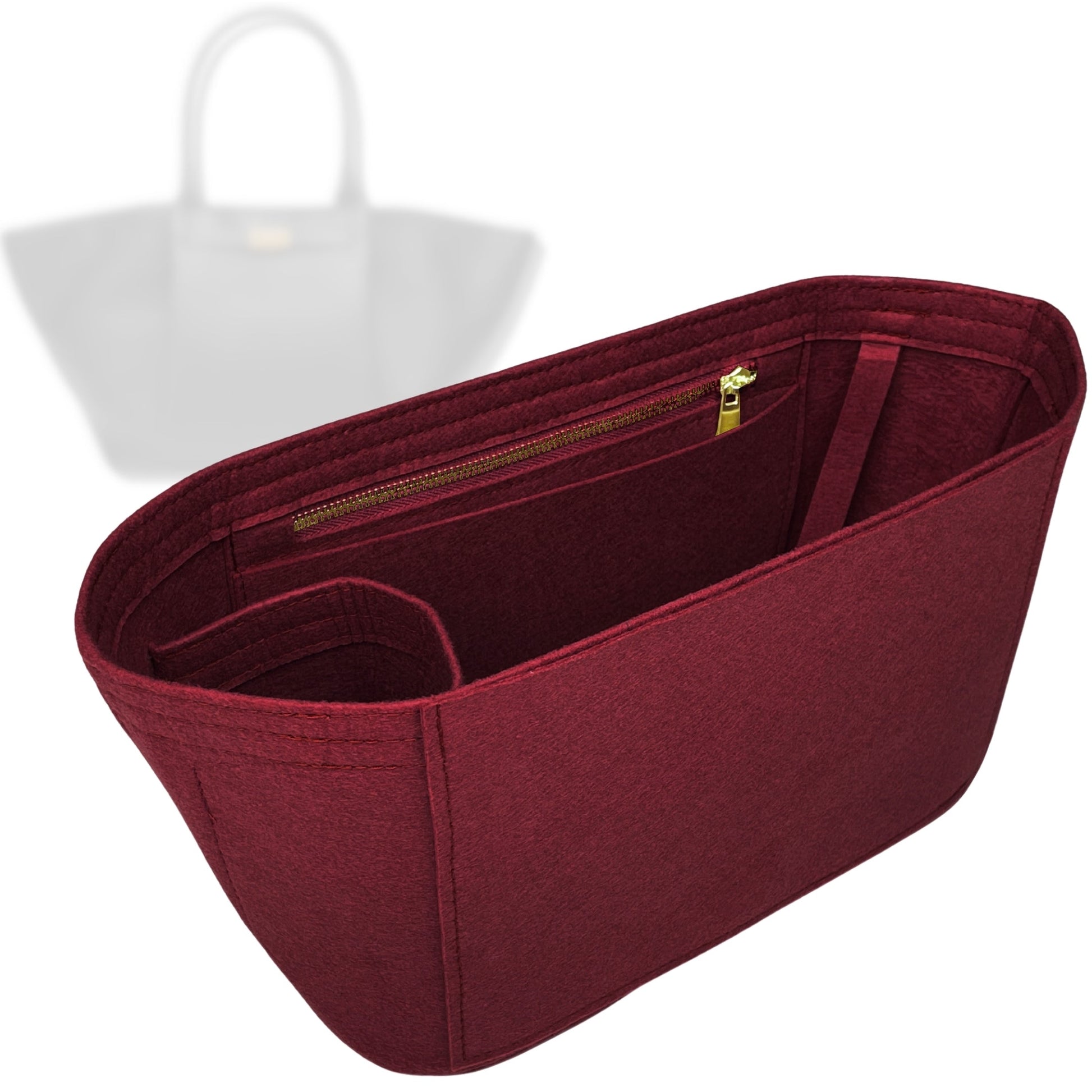 Bag Insert for (DeMellier, New York) Organizer Tote Purse Organiser Liner Shaper [Premium Felt Material]