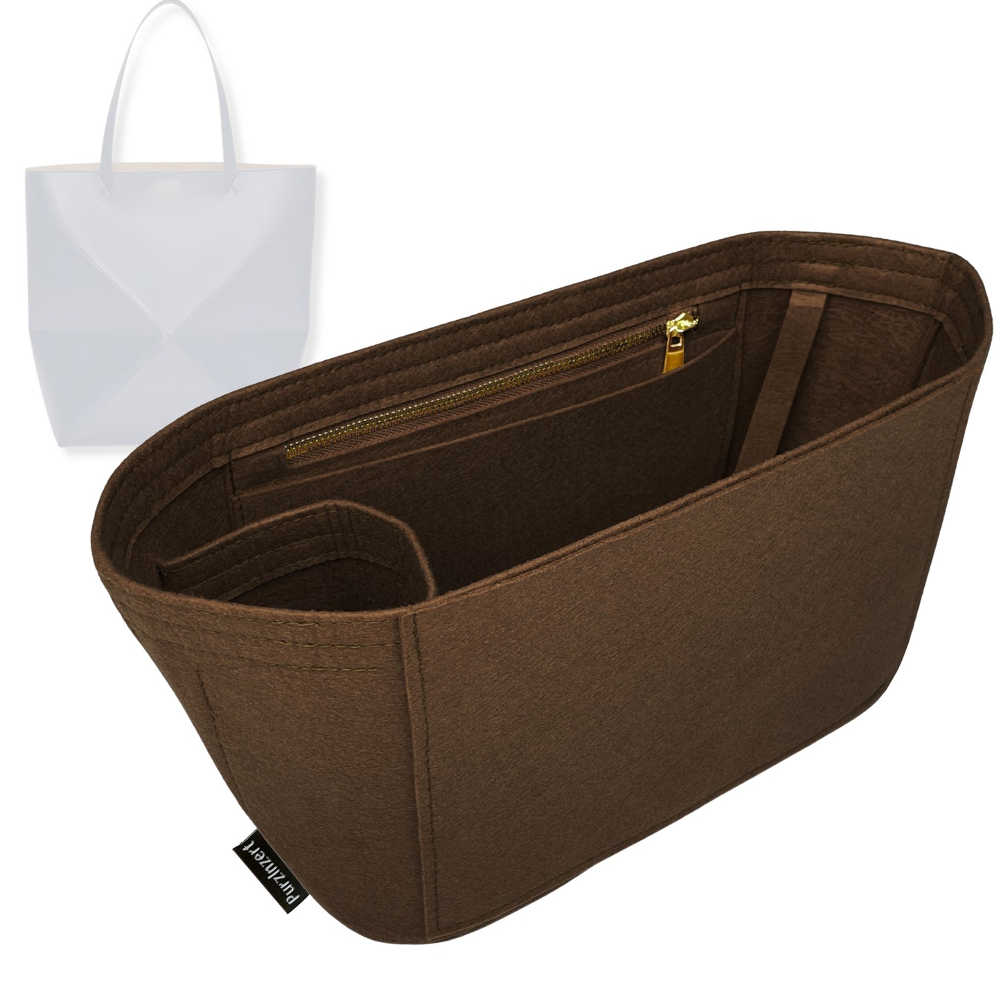 Bag Insert for (Loewe, Mini Puzzle Fold Tote) Organizer Tote Purse Organiser Liner Shaper [Premium Felt Material]